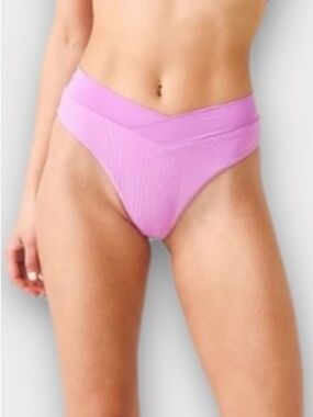 l*space Pink Pointelle Rib Bikini Bottoms